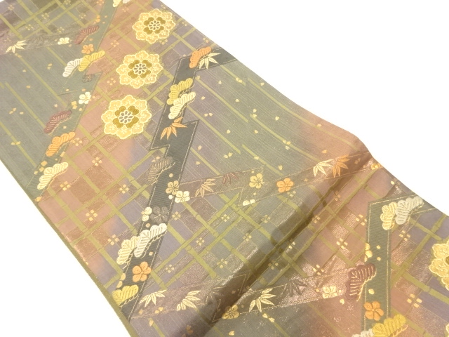 JAPANESE FUKURO OBI / WOVEN SHOCHIKUBAI
